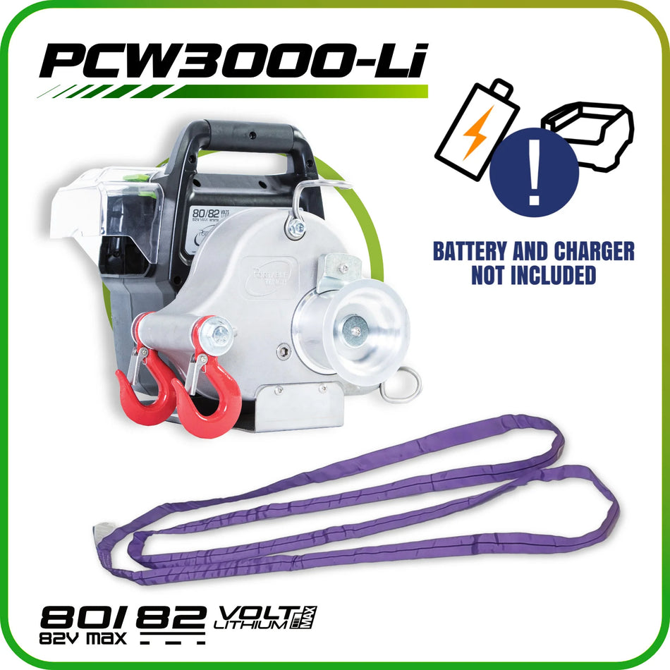 PCW3000-Li 80/82 V Battery-Powered Portable Winch